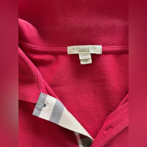 BURBERRY BRIT Mens XXL Red Polo Shirt Classic Fit - Picture 4 of 6